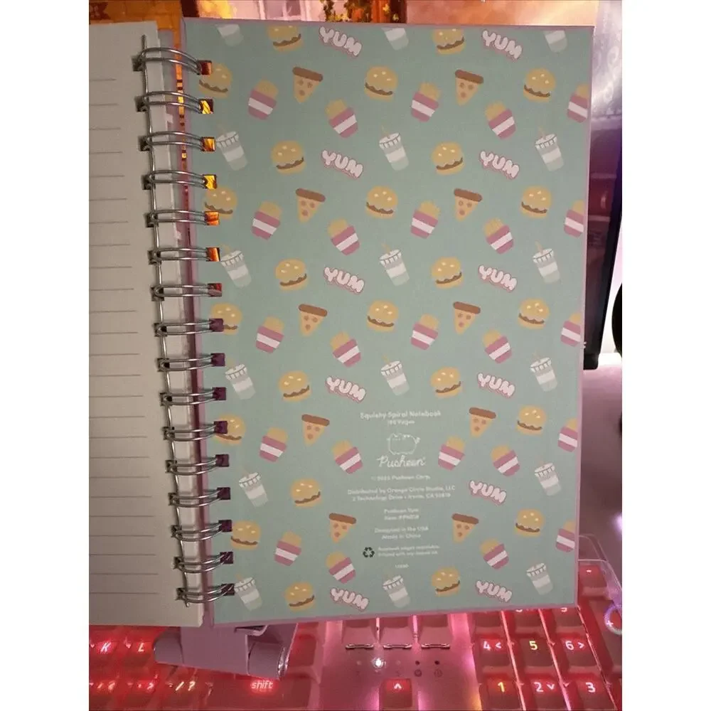 Pusheen Pink Notebook Yum Fries Squishy 3D Cover 160 Lined Pages 2025 Spiral